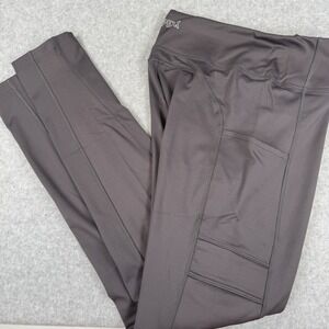 PINK Active Varsity High Waist Full‎ Length Winter Leggings Medium Gray Cargo